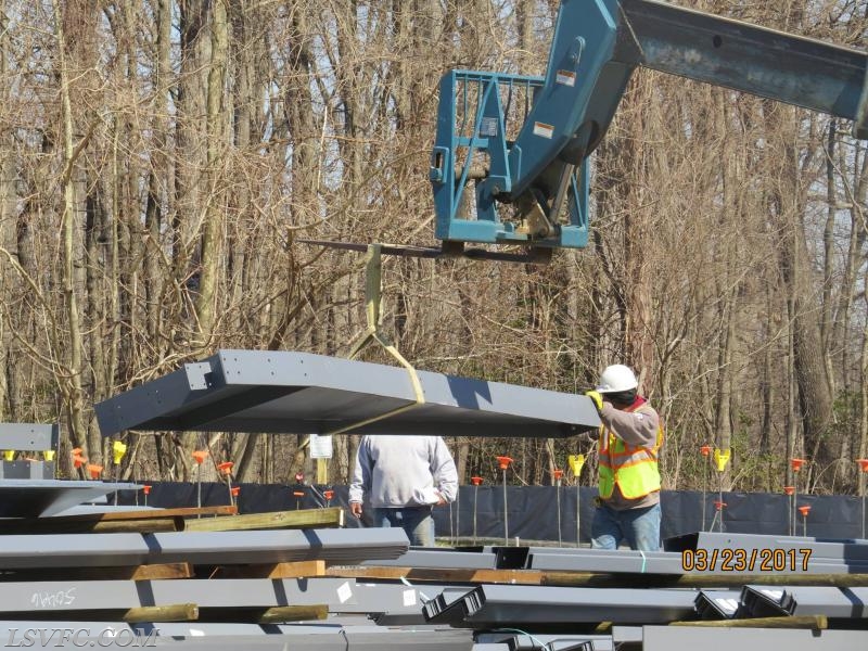 3/23/17Beams being brought in